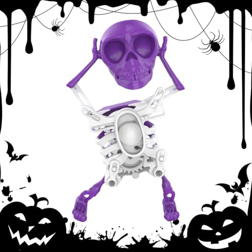 Aukojoy Tanzender Skelett-Spielzeug Schreibtisch Federaufziehspiel Schädelfigur für Dekoration und Stressabbau Lustiges Geschenk Halloween Party Mitbringsel Aukojoy Tanzender Skelett-Spielzeug Schreibtisch Federaufziehspiel Schädelfigur für Dekoration und Stressabbau Lustiges Geschenk Halloween Party Mitbringsel von Aukojoy