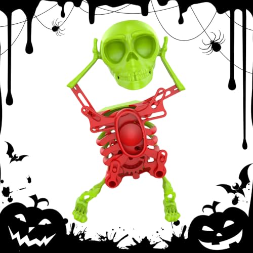 Aukojoy Tanzender Skelett-Spielzeug Schreibtisch Federaufziehspiel Schädelfigur für Dekoration und Stressabbau Lustiges Geschenk Halloween Party Mitbringsel Aukojoy Tanzender Skelett-Spielzeug Schreibtisch Federaufziehspiel Schädelfigur für Dekoration und Stressabbau Lustiges Geschenk Halloween Party Mitbringsel von Aukojoy