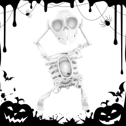 Aukojoy Tanzender Skelett-Spielzeug Schreibtisch Federaufziehspiel Schädelfigur für Dekoration und Stressabbau Lustiges Geschenk Halloween Party Mitbringsel Aukojoy Tanzender Skelett-Spielzeug Schreibtisch Federaufziehspiel Schädelfigur für Dekoration und Stressabbau Lustiges Geschenk Halloween Party Mitbringsel von Aukojoy