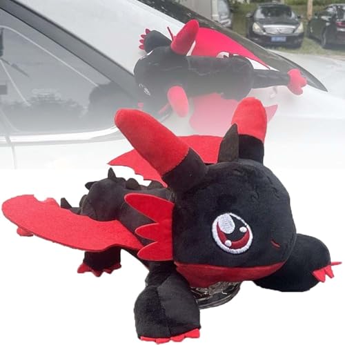 Car Flying Dragon,Halloween-Drachen Plüsch fürs Auto, Plüsch-Deko mit Saugnäpfen, Bewegliche Flügel als Dach-Dekoration, Coole Halloween-Autoaccessoires (A) von Aukojoy