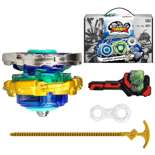 INFINITY NADO Kreisel für Kinder Metall Spielzeug Jungen, Spinning Tops Battle Tops Kreisel Launcher Spielzeug Jungen für Kinder ab 5 Jahren, Crack-Serie Super-Schnurrhaar S von Infinity Nado