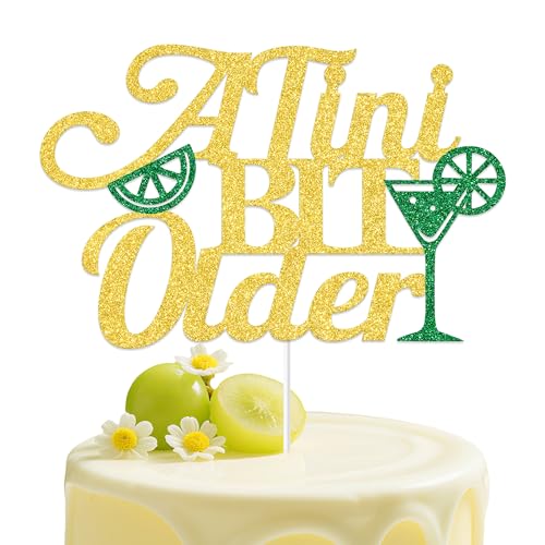 A Tini Bit Ältere Kuchendekoration, lustige Martini-Geburtstagsdekorationen, Weenies und Tinies Party-Dekoration, ältere weise, heißere Geburtstagsparty-Zubehör, Grün und Gold A Tini Bit Ältere Kuchendekoration, lustige Martini-Geburtstagsdekorationen, Weenies und Tinies Party-Dekoration, ältere weise, heißere Geburtstagsparty-Zubehör, Grün und Gold von Aumccxz