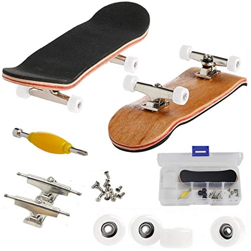 QINIFIFY Mini-Griffbrett, Professionelle Finger Skateboard Ahorn Holz DIY Montage Skateboarding Spielzeug Sport Spiele Kinder (Weiß) von QINIFIFY