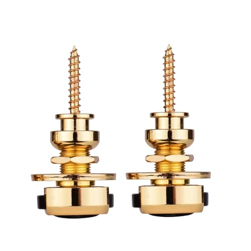Aumotop Gitarrengurtfeuchter, Sicherheitsverriegelungssystem, Schnellveröffentlichung, Langlebiges Metall, Kompatibel mit E -Gitarre, Akustikgitarre und Bass (Gold) von Aumotop