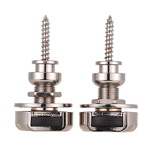 Aumotop Gitarrengurtfeuchter, Sicherheitsverriegelungssystem, Schnellveröffentlichung, Langlebiges Metall, Kompatibel mit E -Gitarre, Akustikgitarre und Bass (Silber) von Aumotop