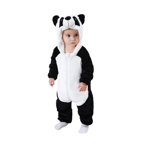 Aunaeyw Baby Animal Costume Winter Warm Dragon/Dinosaur/Bear Hooded Romper Halloween Cosplay Jumpsuit Onesie Set (Black, 9 Years) von Aunaeyw
