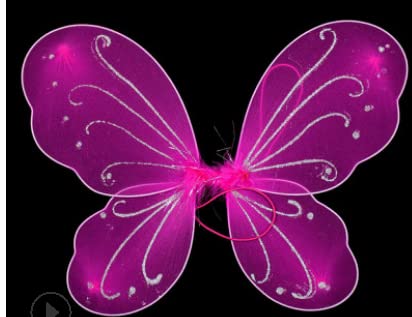 Aunaeyw Butterfly Wings Fairy Angel for Adult Kid，Halloween Costume Multicolor Fairy Wing Birthday Party Dress Up (玫红, 35CM*42CM) von Aunaeyw