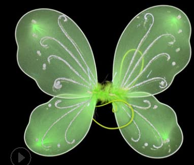 Aunaeyw Butterfly Wings Fairy Angel for Adult Kid，Halloween Costume Multicolor Fairy Wing Birthday Party Dress Up (Green, One Size) von Aunaeyw
