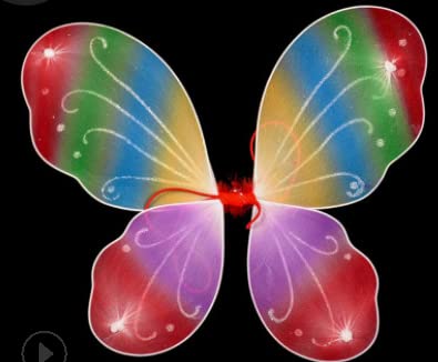 Aunaeyw Butterfly Wings Fairy Angel for Adult Kid，Halloween Costume Multicolor Fairy Wing Birthday Party Dress Up (Multicolor, One Size) von Aunaeyw