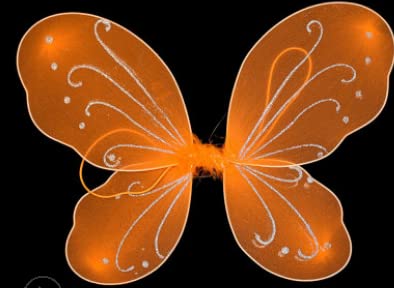 Aunaeyw Butterfly Wings Fairy Angel for Adult Kid，Halloween Costume Multicolor Fairy Wing Birthday Party Dress Up (Orange, One Size) von Aunaeyw