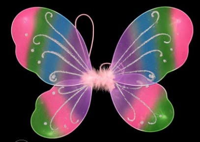 Aunaeyw Butterfly Wings Fairy Angel for Adult Kid，Halloween Costume Multicolor Fairy Wing Birthday Party Dress Up (Pink, 35CM*42CM) von Aunaeyw