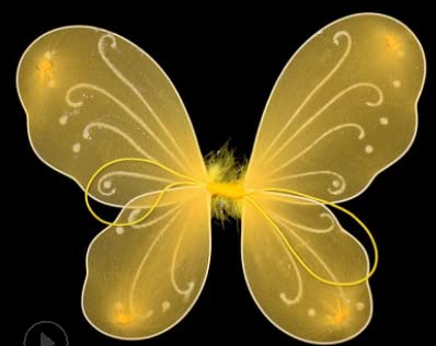 Aunaeyw Butterfly Wings Fairy Angel for Adult Kid，Halloween Costume Multicolor Fairy Wing Birthday Party Dress Up (Yellow, One Size) von Aunaeyw
