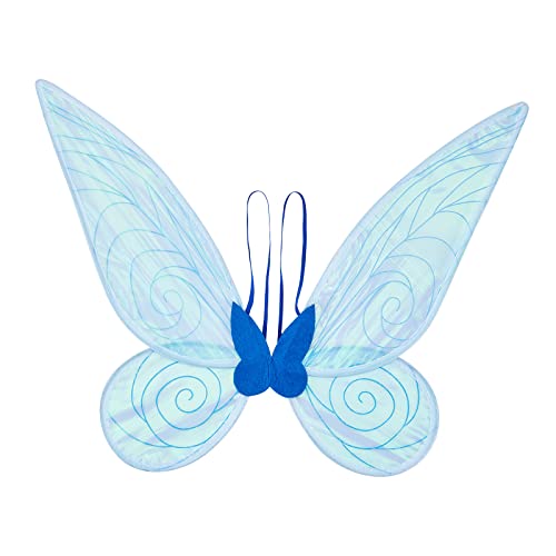 Aunaeyw Fee Flügel für Mädchen Kinder Erwachsene Schmetterling Fee Flügel Elf Engel Flügel Halloween Kostüm für Sparkle Princess Party Favor (Blue fairy wings) von Aunaeyw