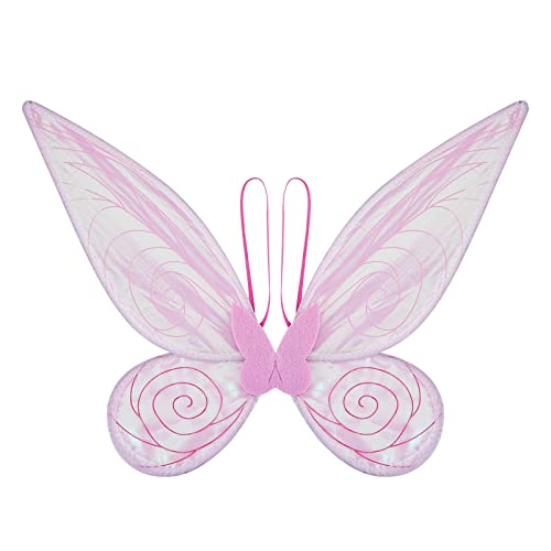 Aunaeyw Fee Flügel für Mädchen Kinder Erwachsene Schmetterling Fee Flügel Elf Engel Flügel Halloween Kostüm für Sparkle Princess Party Favor (Pink fairy wings) von Aunaeyw