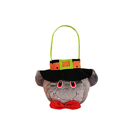 Aunaeyw Halloween-Kürbis-Süßigkeitentüten für Kinder, Süßigkeiten- oder Leckerei-Kürbis-Geschenktüten, lustige Vlies-Kürbisbeutel mit Griffen für Kinderkostüm, Partyzubehör (schwarze Fledermäuse, 16 x von Aunaeyw