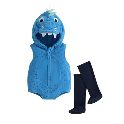 Aunaeyw Infant Baby Animal Fruit Sleeveless Hood Zipper Romper + Long Socks Outfit Halloween Cosplay Costume (01, 0-6 Months) von Aunaeyw