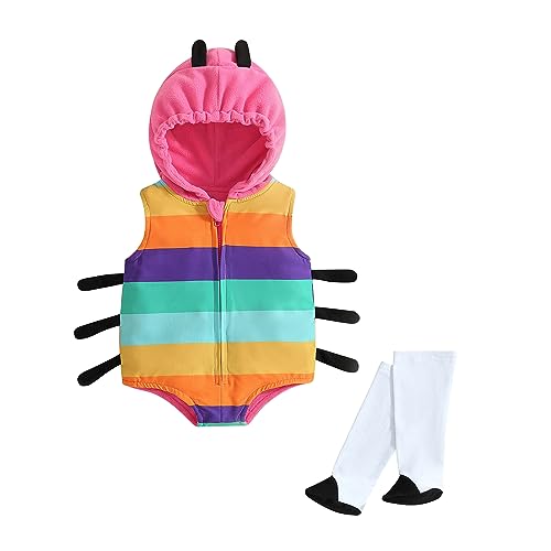 Aunaeyw Infant Baby Animal Fruit Sleeveless Hood Zipper Romper + Long Socks Outfit Halloween Cosplay Costume (08, 6-12 Months) von Aunaeyw