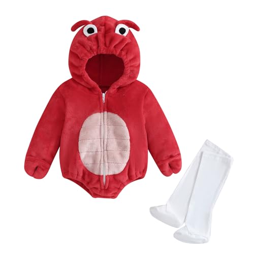 Aunaeyw Infant Baby Animal Fruit Sleeveless Hood Zipper Romper + Long Socks Outfit Halloween Cosplay Costume (10, 0-6 Months) von Aunaeyw