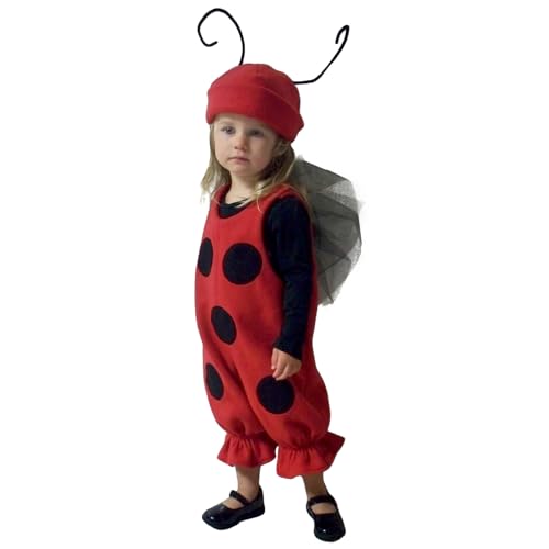 Aunaeyw Kid Baby Bee Cosplay Costume Set Long Sleeve T-shirt with Bee/Ladybug Jumpsuit and Hat Hallween Outfit (Red Ladybug, 2-3 Years) von Aunaeyw