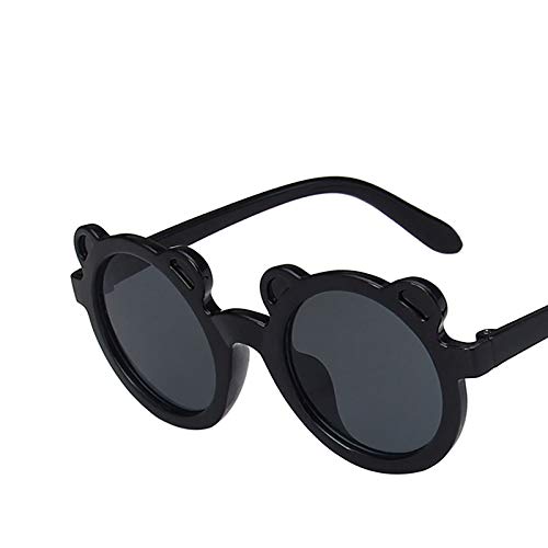 Aunaeyw Kinder-Sonnenbrille, runder Rahmen, Sonnenbrille für Jungen und Mädchen, Weiß/Schwarz/Blau/Braun/Grün/Aprikose/Kaffee (Schwarz, Einheitsgröße) von Aunaeyw