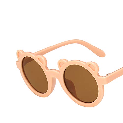 Aunaeyw Kinder Sonnenbrille, runder Rahmen Sonnenbrille für Jungen und Mädchen, Weiß/Schwarz/Blau/Braun/Grün/Aprikose/Kaffee (Aprikose, Einheitsgröße) von Aunaeyw