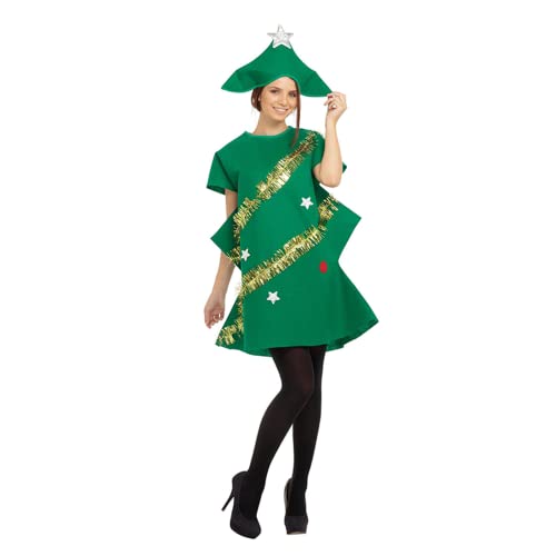 Aunaeyw Weihnachtsbaum Poncho Kostüm Weihnachtsbaum Kostüm Fliege Ball Mit Kapuze Umhang Umhang Party Dekor für Weihnachten Cosplay Party (Grün Erwachsene,XL) von Aunaeyw