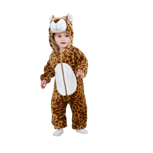 Baby Animal Costume Winter Warm Dragon/Dinosaur/Bear Hooded Romper Halloween Cosplay Jumpsuit Onesie Set (Auburn, 12 Years) von Aunaeyw