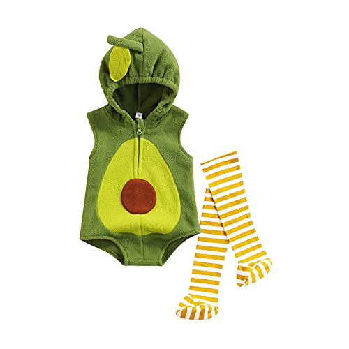 Jungen und mädchen müssen ein kleid ohne ärmel tragen, kapuze und strümpfe in sommersocken (A-Green Avocado, 0-6 Months) von Aunaeyw