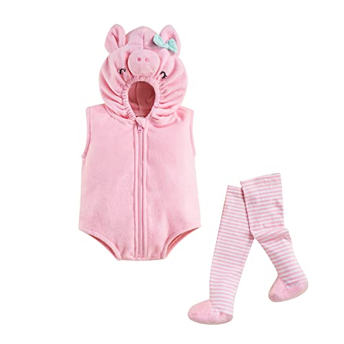 Jungen und mädchen müssen ein kleid ohne ärmel tragen, kapuze und strümpfe in sommersocken (C-Pink Piggy, 12-18 Months) von Aunaeyw