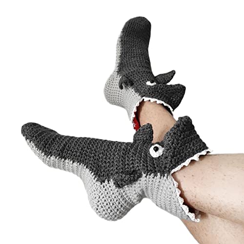 Lustige Socken, Krokodilsocken, lustig, skurrile Alligator-Socken, Strickmanschette, flippiges Weihnachtsgeschenk, Dunkelgrauer Hai, Erwachsene, Einheitsgröße Lustige Socken, Krokodilsocken, lustig, skurrile Alligator-Socken, Strickmanschette, flippiges Weihnachtsgeschenk, Dunkelgrauer Hai, Erwachsene, Einheitsgröße von Aunaeyw