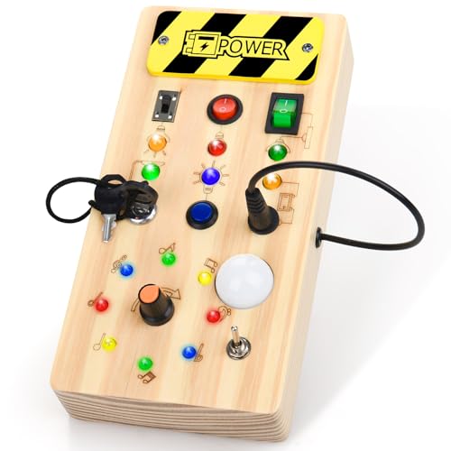 Auney Hölzerne Busy Board Activity Board ab 1 Jahr Montessori Holzspielzeug mit 8 LED Lichtschalter Spielzeug Sensorisches Lernspielzeug für Baby Kleinkinder Jungen Mädchen ab 1 2 3 Jahre Auney Hölzerne Busy Board Activity Board ab 1 Jahr Montessori Holzspielzeug mit 8 LED Lichtschalter Spielzeug Sensorisches Lernspielzeug für Baby Kleinkinder Jungen Mädchen ab 1 2 3 Jahre von Auney