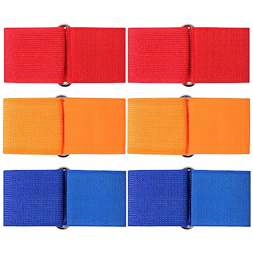 Aunifun 6 Stück 3 Beinige Rennbänder Dreibein Rennspiele Elastisches Seil Langlebig Feste Bänder für Outdoor-Aktivitäten Teamwork Training von Aunifun