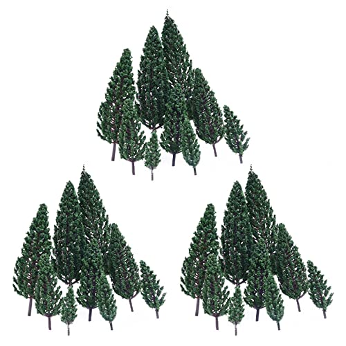 AuntYou 30Pcs 4,8 cm - 6,3 Zoll Set Landschaft Landschaft Modell Pyramidale Bäume Maßstab 1/50 von AuntYou