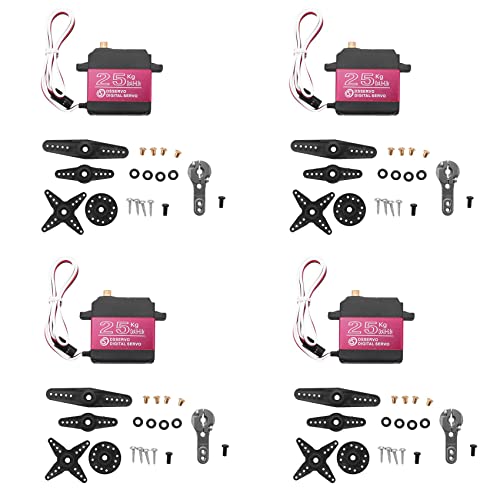 AuntYou 4X 25KG Digital Servo Voll Metall Getriebe Hohes Drehmoment Wasserdicht für RC Auto Crawler Robot 270 ° von AuntYou