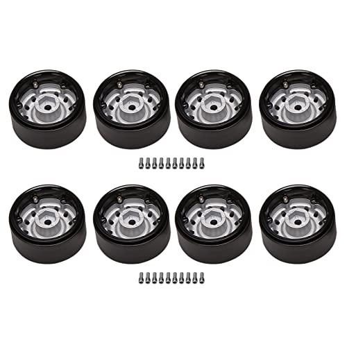 AuntYou 8 Stück Metall 1,9 Beadlock Rad Felgen Nabe für 1/10 Rc Crawler Auto Axial Scx10 90046 Trx4 D90 D110 12 Kleine Löcher, Silber von AuntYou