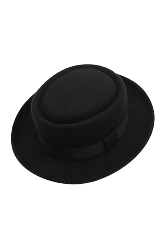Auoctey Weißer Walter Hut Cosplay Kostüm Zubehör Erwachsene Walter Kostüm Hut Mützen Kopfbedeckung Halloween Anzug für Herren, Schwarz, Einheitsgröße von Auoctey