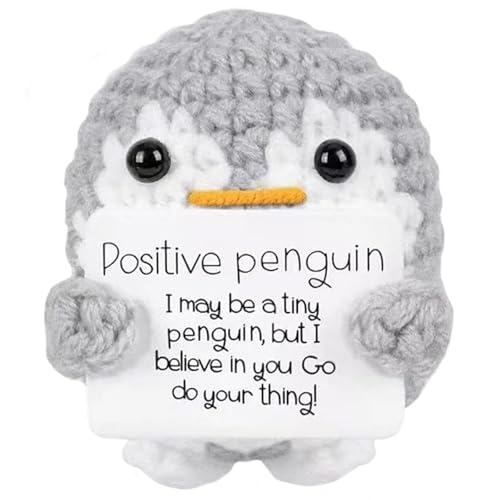 Auony Mini lustige positive Pinguin-Geschenke, handgefertigte Häkeltiere mit positiver Karte, emotionale motivierende Pinguin-inspirierende Geschenke für Frauen und Männer, Geburtstagsgeschenke Auony Mini lustige positive Pinguin-Geschenke, handgefertigte Häkeltiere mit positiver Karte, emotionale motivierende Pinguin-inspirierende Geschenke für Frauen und Männer, Geburtstagsgeschenke von Auony