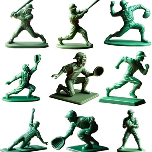 Auosxny 9-teiliges Baseball-Soldaten-Set, 5,1 cm, grüne Baseballspieler, Pitcher, Fielder-Figuren, klassisches Spielzeugsoldaten-Set, Tischspiele, Geschenk für Baseball-Fans, Heimdekoration Auosxny 9-teiliges Baseball-Soldaten-Set, 5,1 cm, grüne Baseballspieler, Pitcher, Fielder-Figuren, klassisches Spielzeugsoldaten-Set, Tischspiele, Geschenk für Baseball-Fans, Heimdekoration von Auosxny