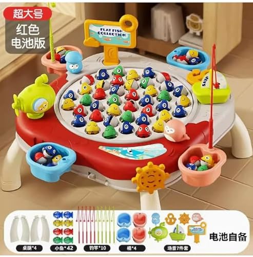 Auped Elektronische Fischerei-Spiele, Fischerei an der Linie Kind, Fischerei-Spielzeug Magnétiques Groß mit 10 Stock und 42 Fische, Montessori Musikalisches Bildungsgeschenk für Garcon Mädchen 3 4 5 6 Auped Elektronische Fischerei-Spiele, Fischerei an der Linie Kind, Fischerei-Spielzeug Magnétiques Groß mit 10 Stock und 42 Fische, Montessori Musikalisches Bildungsgeschenk für Garcon Mädchen 3 4 5 6 von Auped