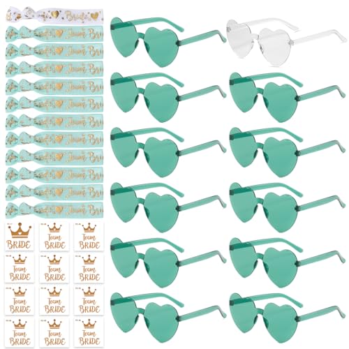 36 Stück JGA Brille Herz Sonnenbrille Set, Brille Team Armbänder Set jga accessoires, 12Herz Sonnenbrille+12Bride Tattoo Aufkleber+12Bride Armband 36 Stück JGA Brille Herz Sonnenbrille Set, Brille Team Armbänder Set jga accessoires, 12Herz Sonnenbrille+12Bride Tattoo Aufkleber+12Bride Armband von Aurasky