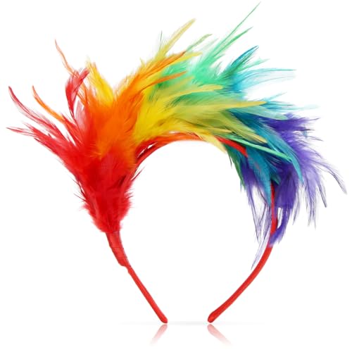Aurasky Feder Stirnband Bunt, Regenbogen Haarreif, Feder Haarschmuck, Papagei Haarband, Kopfschmuck 20er Jahre, Haarreif Bunt für Halloween Fasching Karneval Cosplay Hochzeit Party Aurasky Feder Stirnband Bunt, Regenbogen Haarreif, Feder Haarschmuck, Papagei Haarband, Kopfschmuck 20er Jahre, Haarreif Bunt für Halloween Fasching Karneval Cosplay Hochzeit Party von Aurasky