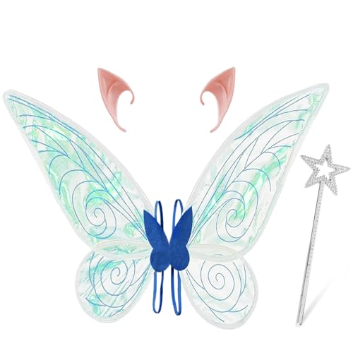 Aurasky Feenflügel, Flügel Fee, Fairy Wings, Feenflügel Erwachsene, Schmetterlingsflügel Kinder, Elfen Kostüm, Winx Club Kostüm für Kinder Halloween Fasching Karneval Cosplay Party von Aurasky