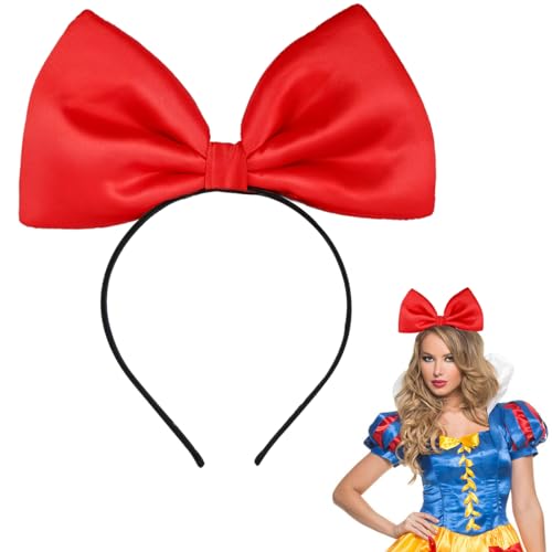 Aurasky Haarreif Schleife, Haarband Rot, Haarschleife Groß, Schleifen Stirnbänder, Haarreifen Mädchen, Haarschmuck für Kinder Erwachsene Halloween Fasching Karneval Cosplay Party von Aurasky