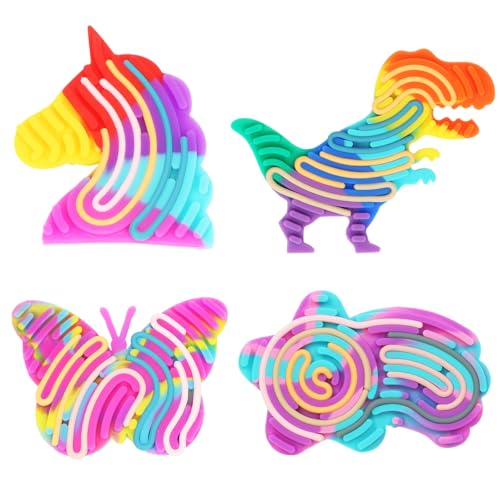 Aurasky Kleine 4Pcs Sensorik Activity Board, Sensorisches Spielzeug, Sensory Fidget Toys, Doppelseitiges Aktivitätsbrett für Kinder & Erwachsene zur Angstzuständen ADHD & Autismus von Aurasky