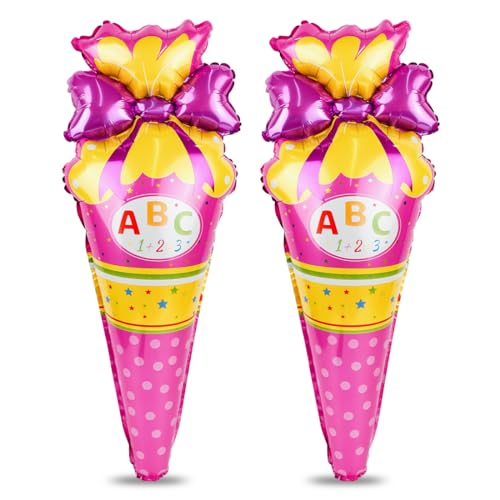 Aurasky Luftballons Einschulung, Deko Einschulung Mädchen, ABC Zuckertüten Folienballon Rosa, Schultüte Deko, Schulanfang Ballon für Schulstart Schulkind Schuleinführung Aurasky Luftballons Einschulung, Deko Einschulung Mädchen, ABC Zuckertüten Folienballon Rosa, Schultüte Deko, Schulanfang Ballon für Schulstart Schulkind Schuleinführung von Aurasky