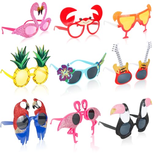 Aurasky Lustige Sonnenbrille 9 Paar, Hawaiian Partybrille, Luau Party Sonnenbrille, Hawaiian Tropical Party Brille, Witzige Sonnenbrillen, Neuheit Partyzubehör Dekoration für Kinder Erwachsene Aurasky Lustige Sonnenbrille 9 Paar, Hawaiian Partybrille, Luau Party Sonnenbrille, Hawaiian Tropical Party Brille, Witzige Sonnenbrillen, Neuheit Partyzubehör Dekoration für Kinder Erwachsene von Aurasky