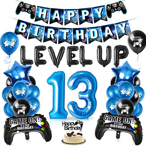 Videospiel Luftballon 13. Geburtstag Blau, Geburtstag 13 jahre Junge Spiel, Ballons Blau Schwarz, Zahl 13 Folienballon, für Kinder Junge Geburtstag Party Dekoration Videospiel Luftballon 13. Geburtstag Blau, Geburtstag 13 jahre Junge Spiel, Ballons Blau Schwarz, Zahl 13 Folienballon, für Kinder Junge Geburtstag Party Dekoration von Aurasky