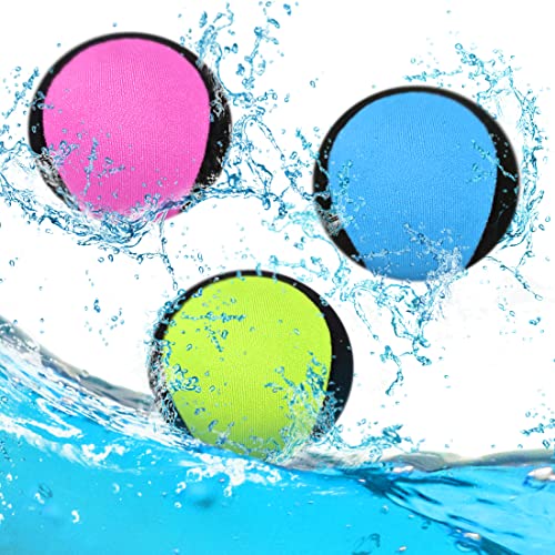 Aurasky 3 Stück Wasserball, Springender Wasserball, Strandball Wasserspringball, Stressabbau Ball, Wasserhüpfball Geschenk für Kinder Erwachsene Schwimmbad Strand Outdoor-Aktivitäten von Aurasky