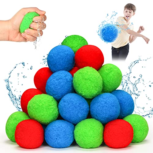 Wasserbomben Wiederverwendbar Softball, 30 Stück Wasserbomben Set Splash Bälle, Baumwoll Wasserbälle, Wasserballons Geschenk für Kinder Sommer Draussen Wasserspiele Wasserbomben Wiederverwendbar Softball, 30 Stück Wasserbomben Set Splash Bälle, Baumwoll Wasserbälle, Wasserballons Geschenk für Kinder Sommer Draussen Wasserspiele von Aurasky