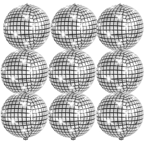 Disco Folienballons, Deko Disco Party Ballons, 22 Zoll 4D Groß Metall Spiegel Luftballon, 70er 80er Jahre Retro Party Deko für Disco Hip Hop Mottoparty Geburtstags Karneval Disco Folienballons, Deko Disco Party Ballons, 22 Zoll 4D Groß Metall Spiegel Luftballon, 70er 80er Jahre Retro Party Deko für Disco Hip Hop Mottoparty Geburtstags Karneval von Aurasky